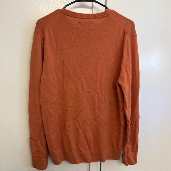 Everlane 100% Cashmere Burnt Orange Crewneck Sweater Men’s Large - Picture 6 of 7